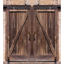Wooden Barn Door Image Duvet Cover Set