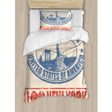 Love NYC in Red Blue Duvet Cover Set