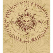 Antique Roman Sun Stone Duvet Cover Set