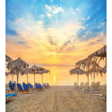 Sandy Beach with Sunrise Duvet Cover Set