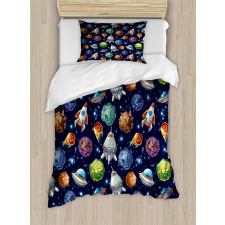 Futuristic Science Ufo Duvet Cover Set