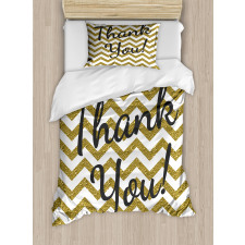 Thank You Words ZigZag Duvet Cover Set