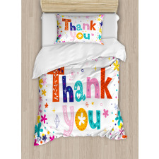 Words with Blossoms Duvet Cover Set