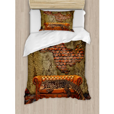 Grunge Brick Wall Duvet Cover Set