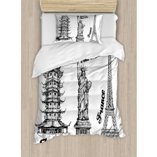 Japan Paris Building Duvet Cover Set