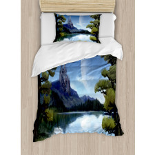 Riverside Lake Scene Duvet Cover Set