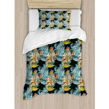 Oriental Style Motifs Duvet Cover Set