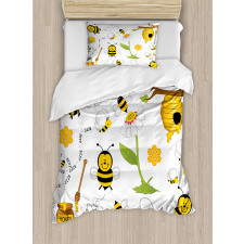 Bees Daisies Chamomile Duvet Cover Set