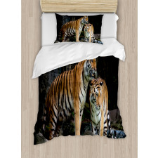 Tiger Couple in Jungle Duvet Cover Set