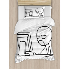 Fun Comics Meme Face Duvet Cover Set