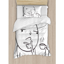 Thoughtful Meme Coffee Duvet Cover Set