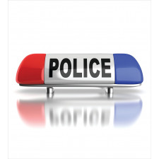 Police Car Sirens Blue Duvet Cover Set