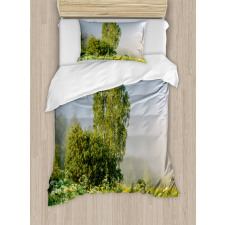 Path with Trees Flowers Duvet Cover Set