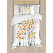 Yellow Daisies Leaves Duvet Cover Set