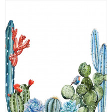 Cactus Flowers Birds Duvet Cover Set
