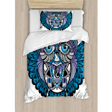 Owl Bird Animal Tattoo Duvet Cover Set