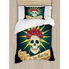 Day of Dead Grunge Duvet Cover Set