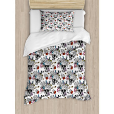 Skulls and Flowers Duvet Cover Set