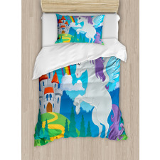 Unicorn with Rainbow Fairy Duvet Cover Set