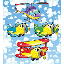 Kids Airplanes Sky Duvet Cover Set