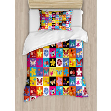 Beetles Flowers Bees Duvet Cover Set