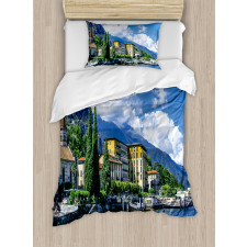 Landscape of Lake Como Duvet Cover Set