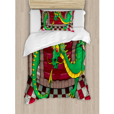 Castle with Dragon Duvet Cover Set