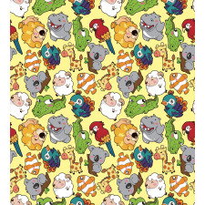 Hippo Giraffe Koala Duvet Cover Set