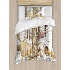 Street Town Sketch Duvet Cover Set