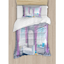 Dreamy Wooden Bedroom Duvet Cover Set