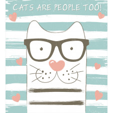 Hipster Cartoon Cat Art Duvet Cover Set
