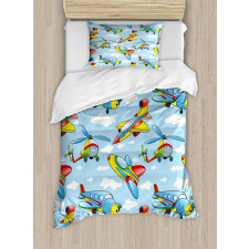 Planes and Helicopters Duvet Cover Set