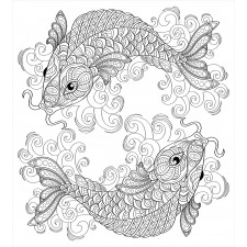 Koi Fish Pattern Duvet Cover Set