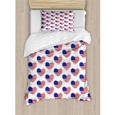 Heart Shaped Flags Duvet Cover Set