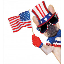 Patriotic Pug Dog Duvet Cover Set