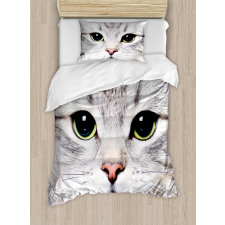 Face of a Domestic Kitty Duvet Cover Set