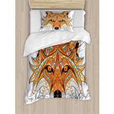 Geometric Fox Portrait Duvet Cover Set