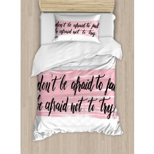 Try Motivation Words Duvet Cover Set