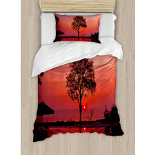 Twilight Sky with Tree Duvet Cover Set