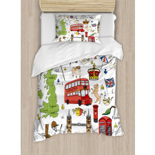 Sketchy Famous Tourist Duvet Cover Set