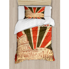 Italian Rome Lettering Duvet Cover Set