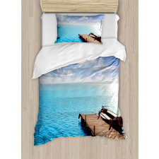 Wooden Deck on a Lake Duvet Cover Set