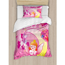 Moon Unicorn Castle Duvet Cover Set