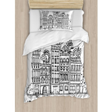 Sketchy Cartoon House Duvet Cover Set