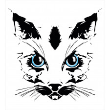 Big Cat Face Pet Sketchy Duvet Cover Set