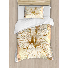 Large Hibiscus Flower Petals Duvet Cover Set