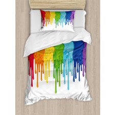 Rainbow Colored Paint Duvet Cover Set