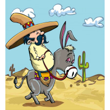 Mexican Man on a Donkey Duvet Cover Set