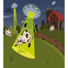 Farm Cow Alien Comics Duvet Cover Set