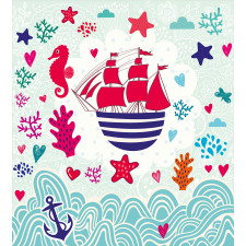 Sailing Ship Anchor Sea Duvet Cover Set
